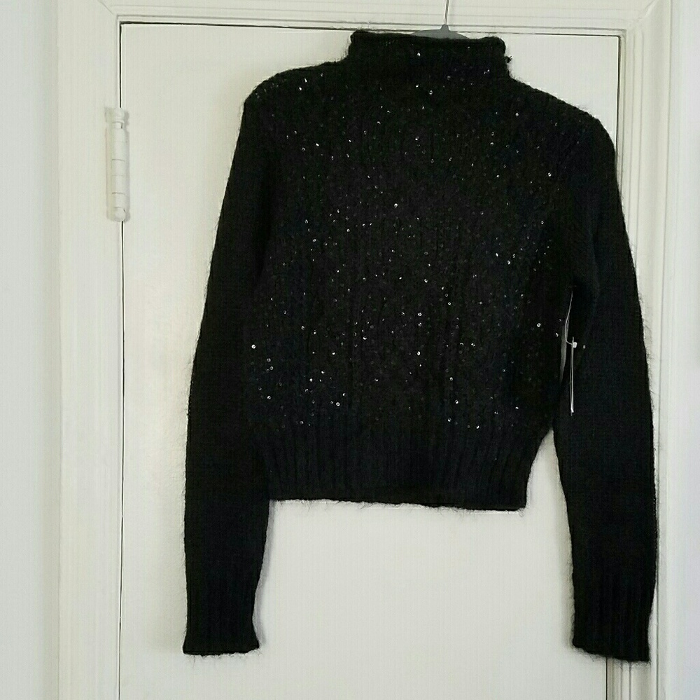 Ralph Lauren NWT Black Sequin Sweater Size Small